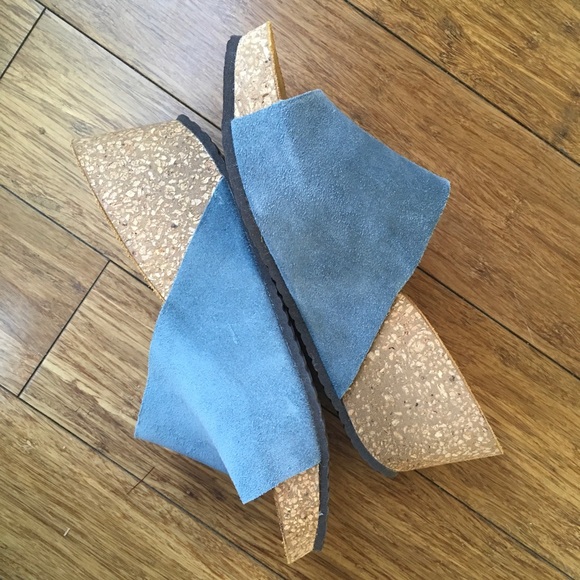 NWOT Blue Suede Leather Slides by A. Giannetti - Picture 2 of 7